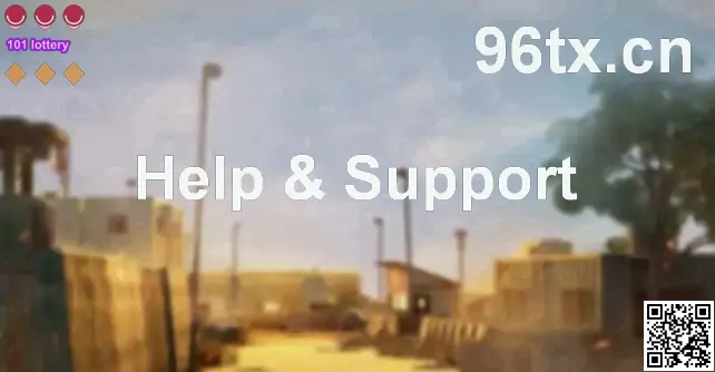 Help & Support overview banner for 101 lottery on 96tx.cn, showing guidance for account security, troubleshooting, and safe usage
